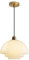 S-Cevada Vintage 28cm Weiße Glas Pendelleuchte Moderne Kugelförmige Hängeleuchte mit Goldener Metallfassung für Schlafzimmer Kücheninsel Wohnzimmer Flur Esszimmer (28cm)