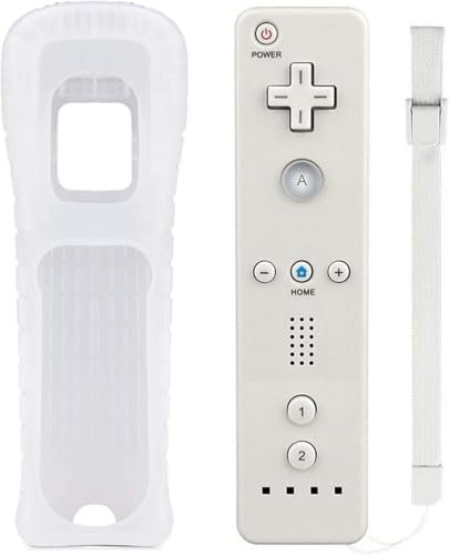 Kuyotine Wii Controllers,Wireless Controller for Nintendo Wii, Wii U Video Game Gamepads, Replaceable Remote Game Controller with Silicone Case and Wrist Strap (White)