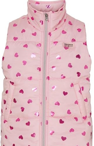 Equipage Kinder Steppweste Thilda Pink Mist mit Herzen : 110/116 | Farbe: pink , Größe: 110/116