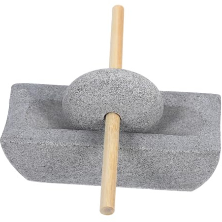 Manuelle Steinmühle mit Handkurbel, Tischgewürzmühle für Tee und Gewürze | Stein und Holz, Kompakt 16x6x5cm, Vielseitig für Küche und Zuhause, Getreidemühle Manuell