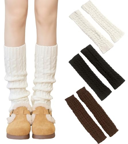 FangBoJie Stulpen Damen Leg Warmers Beinwärmer Frauen Mädchen Winter Beinstulpen Damen Stricken Legwarmers Knie Hoch Stulpen Trachtenstulpen Set Strick für Winterwärmer