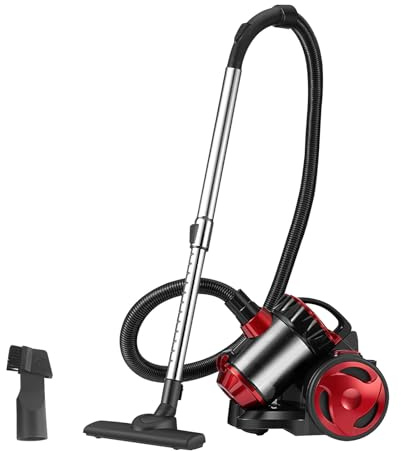 QIAKEFE Aspirador sin bolsa, 2000 W Aspirador potente, aspirador escoba con filtración de alto rendimiento y diseño silencioso, cable de 5 m, para suelos, moquetas y pelos de animales (A)