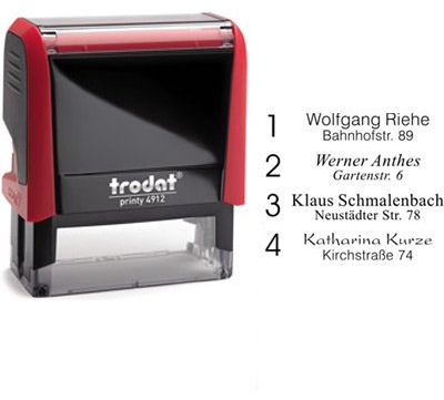 Trodat 4912 Stempel Printy 5-zeilig rot
