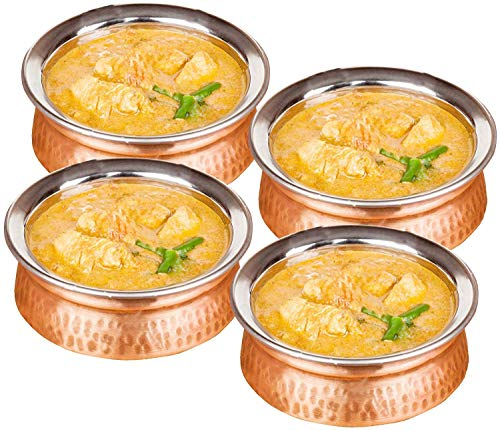 SKAVIJ Plats de service en cuivre isolés thermiquement pour riz, nouilles (paquet de 4, 0,7 litre)