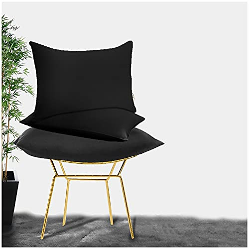 GC GAVENO CAVAILIA Super Soft Pillow Cases 2 Pack - Anti Allergic & Breathable Polycotton Pillow Covers with Envelop Closure - Washable Standard Pillowcases (50x75cm) - Black