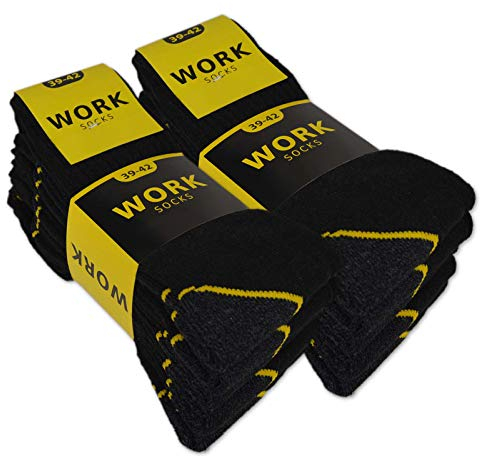 sockenkauf24 Arbeitssocken Herren WORK 10200 (Schwarz 10 Paar 39-42)