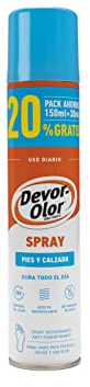 Devor-Olor | Spray pies y Calzado | Protección superior contra el olor y el sudor | Desodorante y antitranspirante para prevenir y eliminar instantáneamente el olor de los pies | +20% 180 ml