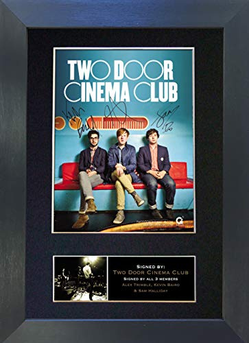 TWO DOOR CINEMA CLUB Signed Autograph Mounted Photo Reproduction PRINT A4 Rare Perfect Birthday (297 x 210mm) #281 (Black Frame)