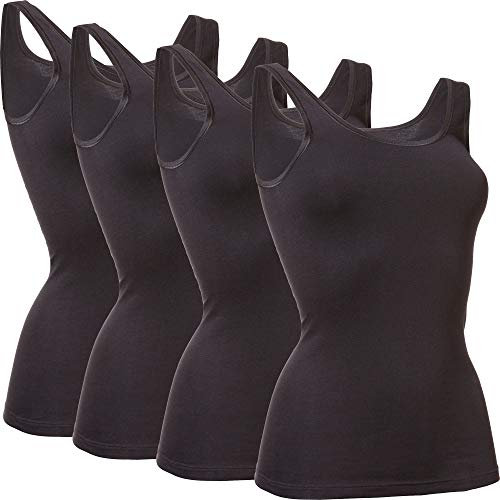 Con-ta Damen-Unterhemd 4er-Pack schwarz Größe 48