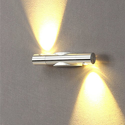 QUASHION Wandleuchte 2W LED Wandlampe Silber aus Aluminium Modern Design aus Wandbeleuchtung warmweiß für Wohnzimmer Schlafzimmer Korridor Spiegellicht und Esszimmer (Warmweiß)