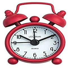 LEGAMI Mini-Wecker, analog, mit Alarmfunktion, Rot