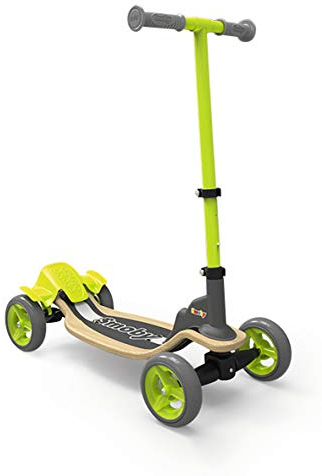 Smoby 7600750700 Wooden Fun Scooter, 4 Räder, Grün/Schwarz