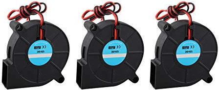Jopto 3Pcs 3D Printer Cooling Blower Fan DC 12V 50 x 50 x 15mm 5015 Blow Radial Cooling Fan 2Pin Accessories Hot End Extruder Compatible with RepRap i3 3D Printer Cooler Heat Sinks