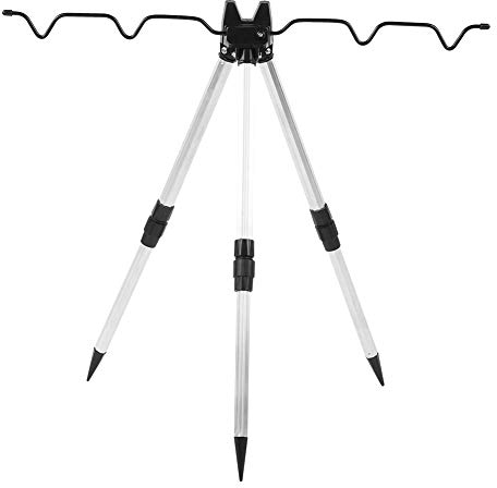 Keenso Trépied de Canne à pêche, Mini Canne à pêche rétractable en Alliage d'aluminium trépied Support ultracourte Pliant Accessoire d'équipement de Support de Poteau de mer
