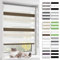 BelleMax Doppelrollo Klemmfix ohne Bohren & mit Bohren, 85x120cm(BxH), Weiß Creme Braun, Duo Rollo, Sonnenschutz lichtdurchlässig Blickdicht, Klemmrollo Fensterrollo, Rollos für Fenster und Tür
