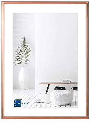 Bildershop-24 Kunststoffrahmen modern Bilderrahmen, (21 X 29,7 cm) DIN A4 rosegold