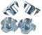 Bestgle 100pcs M6 T-Nuts 4 Pronged Zinc Plated Tee Nuts Threaded Insert for Table Legs Rock Climbing Wall Woodwork Holds Wood Cabinetr (M6 x 8mm)