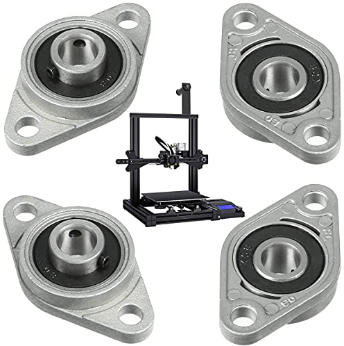 GIAK KFL08 Flanschlager 4PCS Stehlager Zinklegierung Stehlager 8mm Selbstausrichtende Stehlager Rhombische Flanschlager 8mm für Filmverarbeitern, Rotierenden Maschinen, Druckmaschinen usw