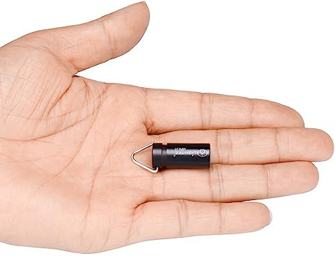 LIGHTFE Flashlight Mini glare portable keychain ornament high lumen Handheld torch emergency light (Mini01-Black)