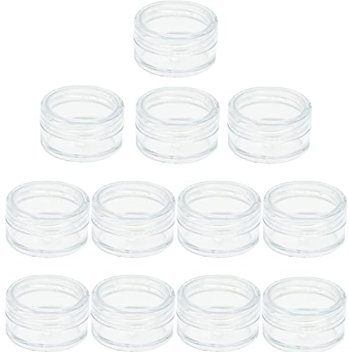 SZXMDKH 12 Pcs Pots Cosmétiques Vide 5ml en Plastique Clair Petit Pot de Voyage 5g pour Lotion Crème Shampooing Pot Échantillons Transparent