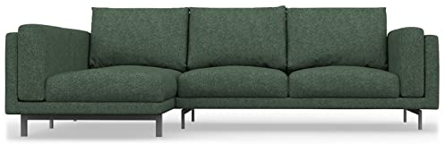 comfortly Nockeby 2-Sitzer-Sofa mit linker Chaiselongue-Schonbezug, handgefertigt, kompatibel mit Nickelby-Sofa mit Chaiselongue, linke Seite, nur Bezüge (strapazierfähig, grün)