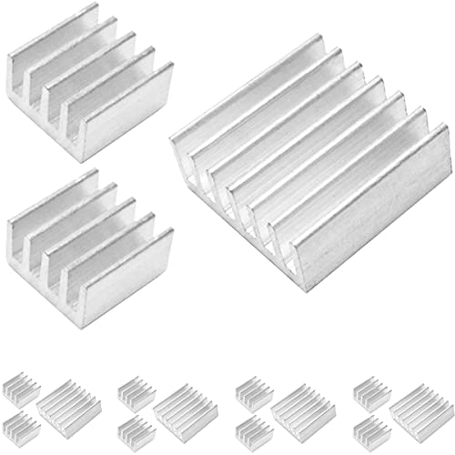 DAOKAI Aluminium Kühlkörper Kühlset mit Klebstoff auf der Rückseite, 15 Stück, für Raspberry Pi