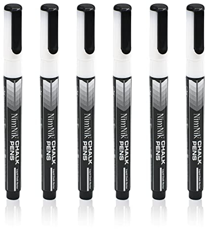 Rotuladores De Tiza Blanca Para Espejo De Ventana De Cristal De Coche, Marcadores De Punta Fina De Bala De 1mm, Marcadores De Tiza Líquida De Borrado En Seco, 6 Marcadores De Ventana Para Automóviles
