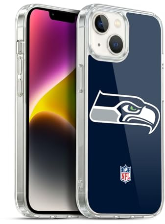 Head Case Designs Offizielle NFL Einfarbig Seattle Seahawks Logo Gel Handyhülle Hülle [Militärischer Schutzgrad] Kompatibel mit Apple iPhone 14