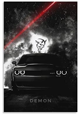 Supercar Poster für Dodge Challenger SRT Rennauto, Sportwagen, Poster, dekoratives Gemälde, Leinwand, Wand und Kunstbild, modernes Familien-Schlafzimmer, Dekoration, 50 x 75 cm