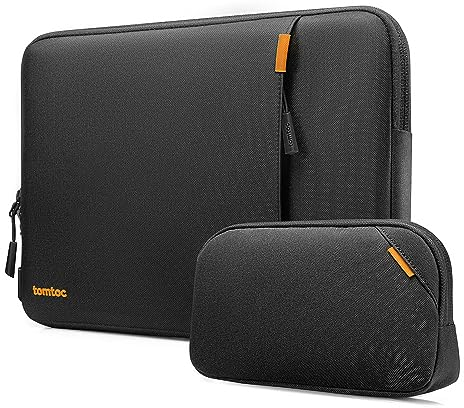 tomtoc 360° Tasche Hülle für 15-Zoll Neu MacBook Air M4/A3241 M3/A3114 M2/A2941 2025-2023, 15 Zoll Microsoft Neu Surface Laptop (Copilot+ PC)/6/5/4/3, Wasserabweisend Laptophülle mit Zubehör Tasche