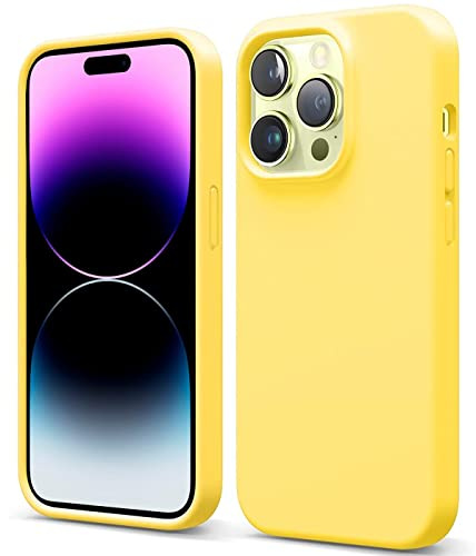 CoolGadget TPU Handyhülle für iPhone 14 Pro Silikonhülle, farbige TPU Soft Case mit Grip-Oberfläche, kompatibel mit iPhone 14 Pro (6,1 Zoll), Gelb