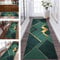 Teppich Läufer Lang Flur Küche rutschfest waschbar Küchenläufer Polyester 90X500CM Korridor Teppichläufer Grün Gold Modern Schlafzimmer Wohnzimmer Küchenteppich Meterware Teppichmatten Flurläufer