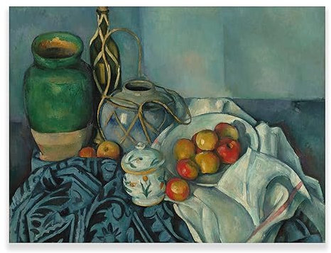 Paul Cezanne Wandkunst, Stillleben mit Äpfeln, Impressionismus-Kunstdrucke, Vintage-Stillleben, Wandkunst, Heimdekoration, rustikale Bauernhaus-Wanddekoration für Küche, Esszimmer, ungerahmt (30 x 40