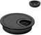 BRUCE.® 1X Pasacables Escritorio Ø 60 mm - Pasacables de Metal para Mesa y Oficina - Incluye Tapas Intercambiables de Goma y Cepillo - Organizador de Cables para Escritorio y Hogar (Negro)