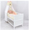 Generisch Baby Delux Babybett Komplett Set 9-TLG Kinderbett umbaubar zum Juniorbett 70x140 Matratze Jack Bettset Chiffonhimmel (Herz Karro beige apricot)