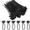 Zimoer Fascetta di Plastica, 250 Pezzi, Nylon, Regolabile con Area Etichetta, Black