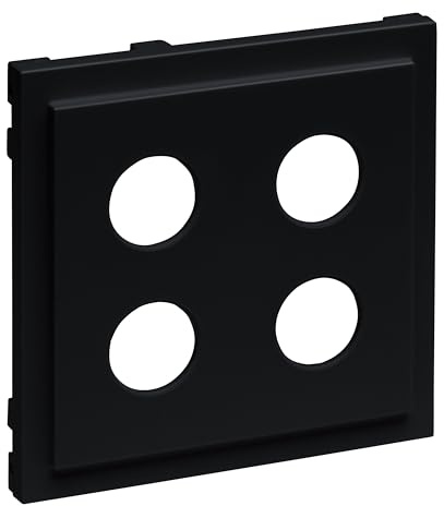 LEGRAND, SEANO Abdeckung für Lautsprecher-Anschlussdose 2-fach, 4 mm-Buchsen, Farbe: Schwarz lackiert, 765379