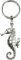 Porte-clés hippocampe argenté - Porte-clés hippocampe en sable - Accessoire pour clés amoureux des hippocampes, de la faune marine, des animaux de l'océan, etc. - Porte-clés unisexe homme et femme,