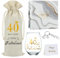 DEARLIVES 40th Birthday Wine Glasses, Personalised 40th Presents, Gold Wine Glass Gifts, 17 Oz Bottle Bags