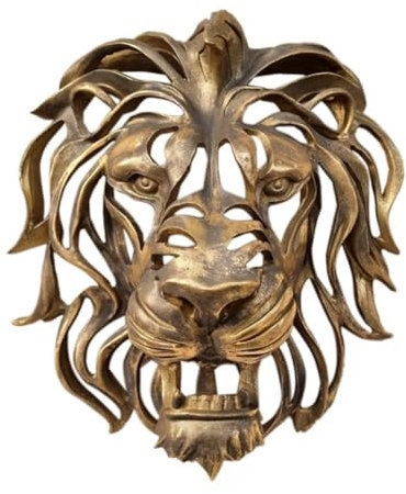 GOSIA Wanddekoration, Löwe, Wandkunst, Goldener Löwe, Wandbehang, Wandkunstskulptur, Wandskulptur