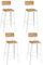 VASAGLE Barhocker, 4er Set, Barstühle, Küchenstühle, mit Rückenlehne, Stahlgestell, einfache Montage, Industrie-Design, weizenbraun-wolkenweiß LBC278K01
