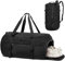 TAIHOYIN Sporttasche & Reisetasche 60L Groß Trainingstasche Herren Damen mit Schuhfach & Rucksack-Funktion Leichte Wasserdicht Fitnesstasche Sport Gymtasche für Weekender Reisen, Schwarz