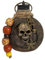Gourde d'Halloween Pirate Squelette, Bouteille de Rhum Pirate Bouteille avec Tête de Mort, Tête de Squelette Portable Gravée pour Halloween, Flasque en Acier Inoxydable pour Boire de l'Alcool