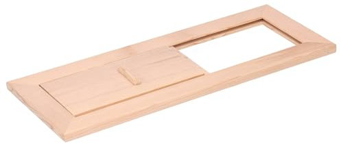 SIXRUN Sauna-Entlüftungsgitter, Verstellbares Lüftungsgitter aus Holz, Dampfbad-Zubehör, Hemlock-Material, 34 X 13 X 1,1 Cm