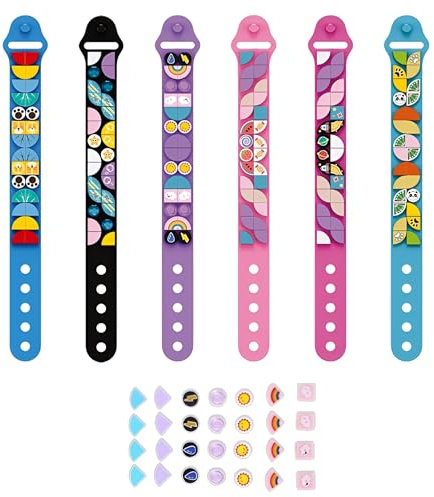 Ebortsin Dots Armbänder 6 Stück Kinder Bausteine Armbänder, Kreatives DIY Bausteine Armbänder für Jungen und Mädchen, Freundschafts Armbänder Geschenke Spielzeug Set