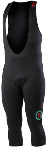 BIOTEX Salopette Win a 3/4 Termica Unisex per Ciclismo e Mountain Bike, Fondello Integrato, Intimo Tecnico Sportivo, Nero, Taglia II (M/L)
