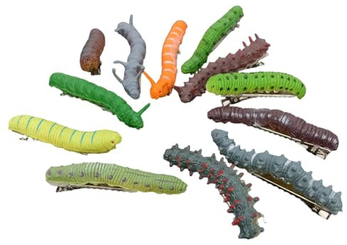 GMBYLBY Lot de 12 pinces à cheveux en forme de chenilles tendance - Barrettes à cheveux délicates pour cheveux