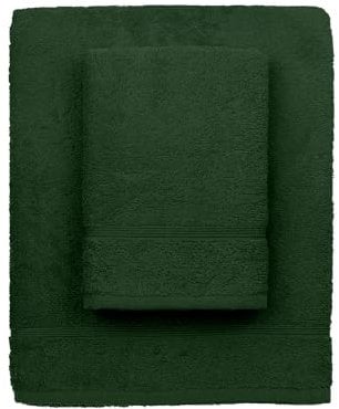 zer0bed, Asciugamani Bagno Lilla, Set 2 Asciugamani Bagno, Asciugamano Viso, Asciugamano Bidet, Tinta Unita, Verde Bosco, 100% cotone, Set 2 pezzi