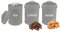 ADEPTNA 3-Piece Tea, Coffee Sugar Kitchen Canister Set Round Food Storage Containers for Durable Metal Jars Airtight Lids Easy Clean Minimal Elegant Design Ideal for Office/Camping/Kitchen (GREY)