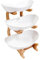 Fruit Bowl, 3 Tier Fruit Basket, Food-Grade PP Serving Tray with Bamboo Stand for Fruit Snack Dessert Candy Storage, Countertop Organizer for Kitchen and Party Use